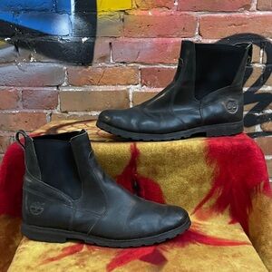 TIMBERLAND-men’s black REDWOOD FALLS CHELSEA Slip-on boot shoes